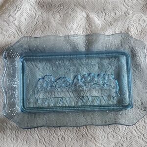 Blue Glass Decorative Tray